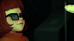 Scene#3 for video: Velma getting into mysteries of Redmo, cartoonish animated action thriller
