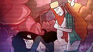 现场#4 视频: Transform of a beautiful Wendy into a demons girl in animated series Gravity Falls