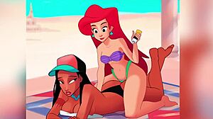 现场#1 视频: Beautiful animation with Ariel and big booby hentai