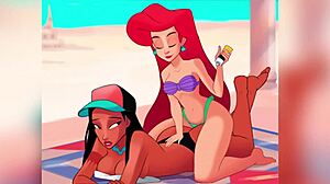现场#2 视频: Beautiful animation with Ariel and big booby hentai
