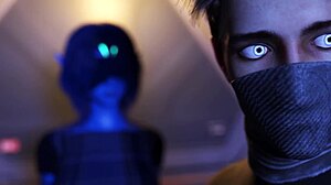 现场#3 视频: Shiny cybergoth babe gets hard futanaria fucking in animated gaming erotic choice fiction