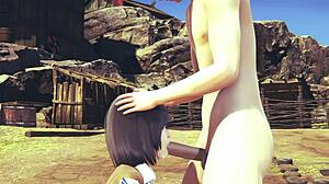 现场#2 视频: Japanese Asian cosplay pornography that stars Mikasa blowing a man and being licked in titans hentai