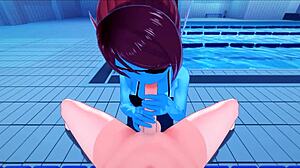 现场#2 视频: tpl: deep and side pumping in the pool along with untale hentai character