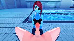 现场#4 视频: tpl: deep and side pumping in the pool along with untale hentai character
