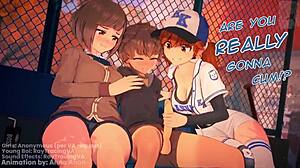 现场#3 视频: Three hot girls giving a tit-fucking challenge to a guy