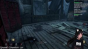 Scene#4 for video: Vtuber Lewdneko continues to play DbD and gets spanked in this part