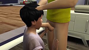 现场#1 视频: Fanny is in the first picture and the cartoon hentai video is depicting two male Sims, one is giving the other one oral sex
