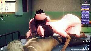 现场#1 视频: An example of a cartoon nurse is in 3 D animation video