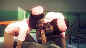 现场#3 视频: An example of a cartoon nurse is in 3 D animation video