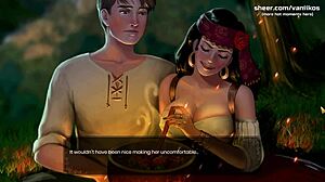 Scene#3 for video: An 18 year old random NPC receiving a handjob from a Busty Gypsy in this great gameplay scene