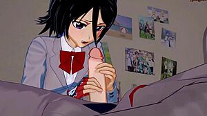 现场#2 视频: Uncensored hentai: The spar between Rukia and Ichigo before they have sex