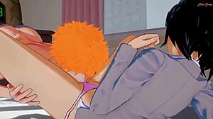 现场#5 视频: Uncensored hentai: The spar between Rukia and Ichigo before they have sex