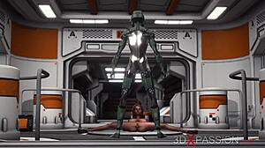 现场#2 视频: Animated science fiction 3D cartoon painted primary interracial meeting in space body