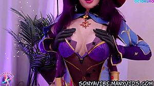 现场#2 视频: Cartoon sex between Mona and Lisa from the Genshin Impact game