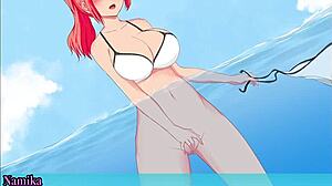现场#2 视频: Cartoon character JK enjoys herself when at the shore or beach
