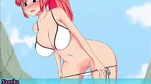现场#3 视频: Cartoon character JK enjoys herself when at the shore or beach