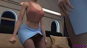 现场#3 视频: A short 3D moving picture of futanari boss and a hungry for cock stewardess